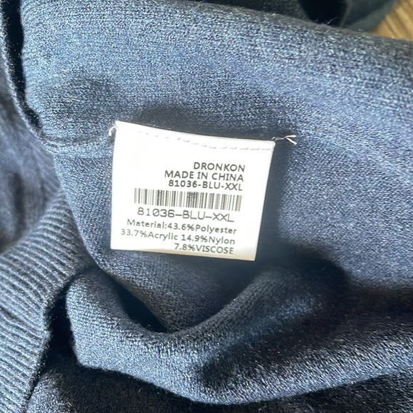 Dronison Mens Sweaters Blue, XXL - Picture 7 of 8